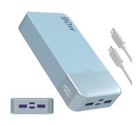 JUOVI Batterie Externe 90W pour PC Portable 20000mAh, Chargeur Portable Power Bank Charge Rapide avec 2 USB-C et 2 USB-A, Batterie Portable pour MacBook iPhone 17/16/15 Series, Galaxy (Bleu)