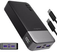 JUOVI Power Bank 20000 mAh avec Charge Rapide 45 W 4 Ports PD et QC Charge USB C et Affichage LED Compatible avec Samsung iPhone 16 15 Pro et Ordinateurs Portables (Noir)