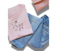JuPaRo JGA Écusson thermocollant - I SAY YES & WE SAY CHEERS - Motif pour mariée et équipe - 2 tailles et couleurs - DIY JGA T-shirts, sacs, vestes, accessoires (mariée noir, grand)