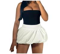 Jupe à bulles Y2k pour femme - Taille haute élastique - Volants - Mini jupes évasées - Confortable - Multicouche - Plissée - Ballon bouffant - Jupe courte