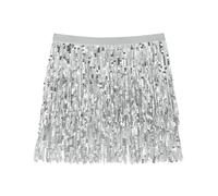 Boland - Mini-jupe à franges en feuille métallique, accessoire brillant pour costume de carnaval, festival, soirée à thème