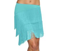 Jupe à franges plissées pour femme - Jupe longue à franges - Jupe élastique élégante - Jupe midi - Jupe de danse latine - Jupe tango - Samba - Salle de bal - Robe de danse - Festival - Robe latine, S2