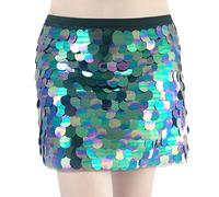 Jupe A Paillette Femme Foulard De Hanche pour La Danse du Ventre Orné De Franges Et De Sequins Circulaires avec ChaîNe De Taille pour La Pratique Les Spectacles Et Le Yoga