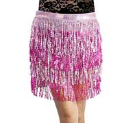 Jupe A Paillette, Jupe à Paillettes pour Femme Taille Ajustable avec Lacets Mini De SoiréE à Paillettes