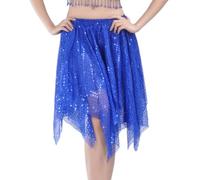 Jupe à Paillettes Irrégulière Pour Femmes - Danse Latine et Du Ventre, Scintillante, Fluide, Longueur Aux Genoux, Superposée Brillante