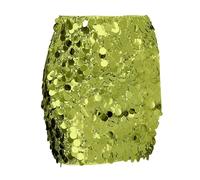 Jupe à paillettes pour femme - Jupe moulante extensible - Jupe scintillante sexy - Jupe brillante à paillettes - Jupe de soirée pour femme, Vert, XL