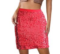 Jupe à paillettes pour femme - Mini jupe sexy à paillettes - Taille élastique - Jupe à paillettes - Pour la nuit, le carnaval, le Nouvel An - Jupe crayon moulante - Pour soirée dansante - Club, 04