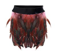 Jupe à plumes pour femme - Taille élastique - Mini jupe de corbeau - Costume de paon - Costume de cosplay - Tenue de festival - Hanches fines - Jupe en plumes - Jupe noire - Robe de danse, O rose., M