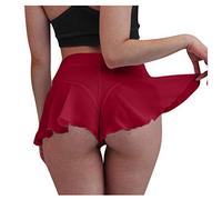 Jupe à Volants Taille Haute Pour Femme - Pour Yoga, Jogging, Gym, EntraîNement, Hipster, Pole Dance - Mini Pantalon de Sport - Taille Haute Gainante - Mini jupe - Mode et Sexy Short de Course