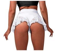 Jupe à Volants Taille Haute pour Femme - pour Yoga, Jogging, Gym, EntraîNement, Hipster, Pole Dance - Mini Pantalon de Sport - Taille Haute Gainante - Mini Jupe - Mode et Sexy Short de Course