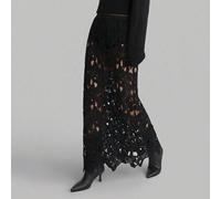 Jupe ample en tissu dentelle ajourée noire, nouvelle collection printemps/été 2026, tenue élégante de style campagnard pour la plage, les vacances, le festival de musique country, le chic urbain décon