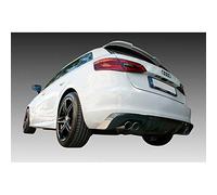 Jupe arrière (Diffuser) compatible avec Audi A3 8V Sportback 2012-2016 (Découpé d'échappement à gauche+droite) (ABS), Noir