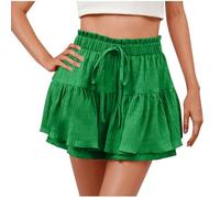 Jupe bohème à volants avec short pour femme, mini jupe courte athlétique, décontractée, taille haute, jupe plissée pour tennis, école, short ample, confortable, légère, pour le sport, l'extérieur, GN1