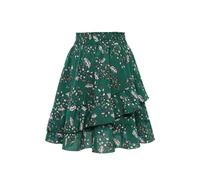 Jupe Boheme Femme Taille Élastique- Jupe Ete Imprimé Florale Évasé Volants Superposés Trapèze Chic Et Elegant Décontracté D'été Fluide Léger Comfortable Tous Les Jours De Plage Skirt