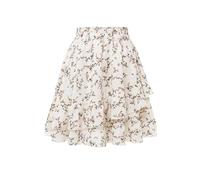 Jupe Boheme Femme Taille Élastique- Jupe Ete Imprimé Florale Évasé Volants Superposés Trapèze Chic Et Elegant Décontracté D'été Fluide Léger Comfortable Tous Les Jours De Plage Skirt