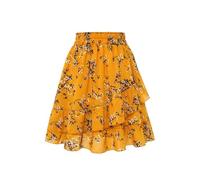 Jupe Boheme Femme Taille Élastique, Jupe Femme Ete Imprimé Florale Évasé Volants Superposés Trapèze Chic Et Elegant Décontracté D'été Fluide Léger Comfortable Tous Les Jours De Plage Skirt