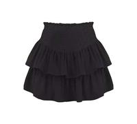 Jupe Boheme Femme Taille Haute- Jupe Short Volants Irrégulière Tutu avec Doublure Taille Élastique Élasticité Double Couche Y2K Décontracté Mini Skirt Streetwear Chic Couleur Unie