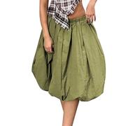 Jupe Bubble Femme Jupe Plissée Cheville Halter Élégante Taille Élastique Jupe Plissée Décontractée Lâche Jupe Puffy Unicolore A-Line Jupe Ballon Élégante Jupe Lanterne Plissée Jupe Maxi Tampon