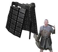 Jupe combattante médiévale, ceinture de cuisse médiévale, jupe de cuisse en cuir synthétique double face | Costume médiéval rétro double face de protection de la taille pour fête, cosplay, spectacle