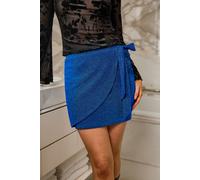 Jupe courte bleue taille élastique Bleu L