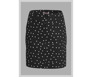 Jupe courte crayon midi en sergé de coton imprimée femme QS Noir 36