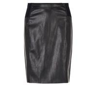 Jupe courte en simili cuir noire unie avec une coupe près du corps L