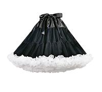 Jupe courte en tulle pour femme Lolita Kawaii - Jupon tutu - Jupe de ballet - Robe de bal - Robe de princesse midi - Costume de carnaval, Noir , taille unique