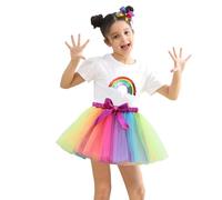 Jupe Courte Fille Jupe de Danse Cartoon pour Filles avec Jupes de Ballet et Ensemble Barrette Costumes de fête