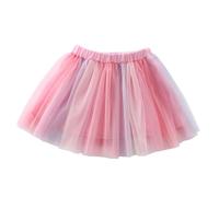 Jupe Courte Fille Jupe Tutu Brodée avec Rayures et Fleur Arc-en-Ciel pour Filles de Un à Dix Ans Costumes de Spectacle pour Filles