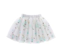 Jupe Courte Fille Jupe Tutu Brodée avec Rayures et Fleur Arc-en-Ciel pour Filles de Un à Dix Ans Costumes de Spectacle pour Filles