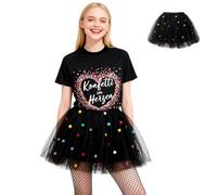 Jupe courte multicolore en maille multicouches pour femme et fille - Jupe en tulle - Pour club, fête, festival, danse, jupon, mode élégante et décontractée - Costume de carnaval, Noir #1, M