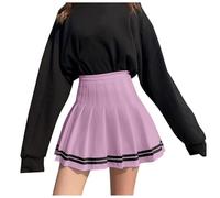 Jupe courte plissée à carreaux pour femme 2025, rose, L