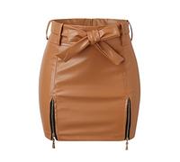 Jupe Courte Pour Femme En Pu Cuir Sexy Taille Haute Jupe Crayon Avec Fente ZippéE Et Ceinture Jupe Femme Chic Et Elegant Confortable Et Respirant D'éTé Faire La FêTe Tenue De Club
