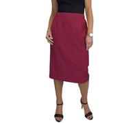 Jupe Crayon Doublée pour Femme avec Taille Partiellement Élastiquée sous Le Genou, Jupe De Bureau Bordeaux 38-52 (46)