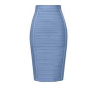 Jupe Crayon Femme élégante Bandes Taille Haute Longueur Genou Style Professionnel Confortable Mode Travail
