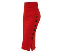 Jupe Crayon Femme Taille Haute- Jupe Portefeuille Slim à Hanches Chic Et Élégants Comfortable Classiques Moulant Simple avec Boutons Tous Les Jours De Travail Party Banquet Skirt