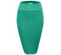 Jupe crayon midi moulante sous le genou, jupe de bureau taille haute - Vert - Taille S