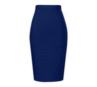 Jupe crayon rayée longueur genou pour femme