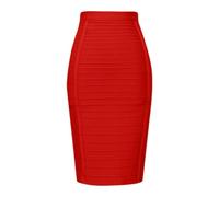 Jupe crayon rayée longueur genou pour femme