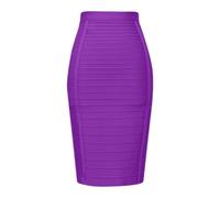 Jupe crayon rayée longueur genou pour femme
