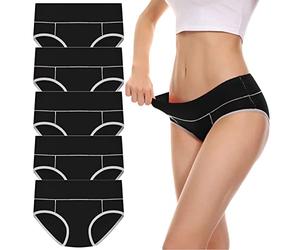 Jupe Culotte 5 Pièces Slip Patchwork Couleur sous-Vêtements Culotte Bikini Solide Femmes Mémoires Culottes sous-Vêtements De Sport Femme Gym Shorts Femme (Black, XXXXL)