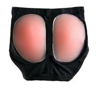 Jupe Culotte Coussinets de Fesses en Silicone, 300G, rehausseur de Fesses, sous-vêtements, Culottes rembourrées en Silicone pour Femmes Culotte Taille Haute Culotte De Regle Lavable (Black, M)