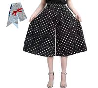 Jupe-culotte large plissée à taille haute élastique pour femme, style vintage pour femme, 01-a, XXXXL