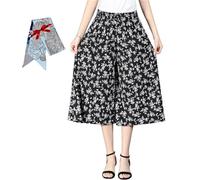 Jupe-culotte large plissée à taille haute élastique pour femme, style vintage pour femme, 02-b, M