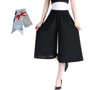 Jupe-culotte large plissée à taille haute élastique pour femme, style vintage pour femme, 03-C, XL