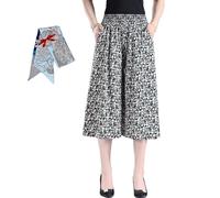 Jupe-culotte large plissée à taille haute élastique pour femme, style vintage pour femme, 05-E, XXXL