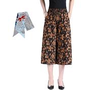 Jupe-culotte large plissée à taille haute élastique pour femme, style vintage pour femme, 06-F, XL