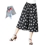 Jupe-culotte large plissée à taille haute élastique pour femme, style vintage pour femme, 07 g, XXXXXL