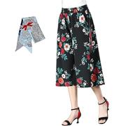 Jupe-culotte large plissée à taille haute élastique pour femme, style vintage pour femme, 08-h, XXL