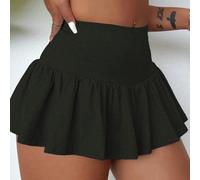 Jupe-culotte plissée pour la taille inversée SXY, une jupe de base ludique pour un look rajeunissant pour femmes, jupe-culotte ultra-courte, short d'été, rue, sportwear L,M,S,XLUnicoloreTissu tricoté